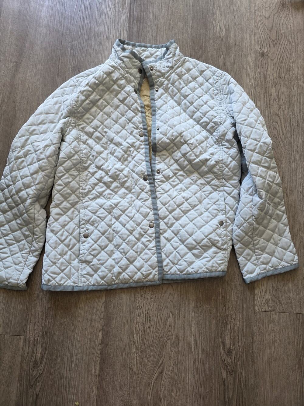 Sigrid Olsen Sport Light Blue Quilted Jacket Women’s PM Petite Medium